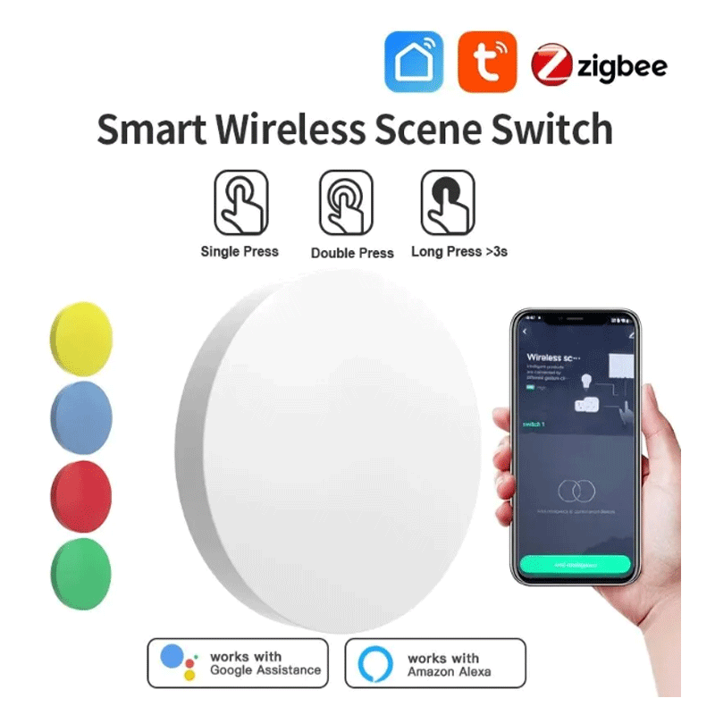 Tuya Smart Switch - ทูยา ซิกบีปุ่มไร้สายอัจฉริยะ สวิตช์ฉากต่างๆ ควบคุมผ่านแอป Smart Life