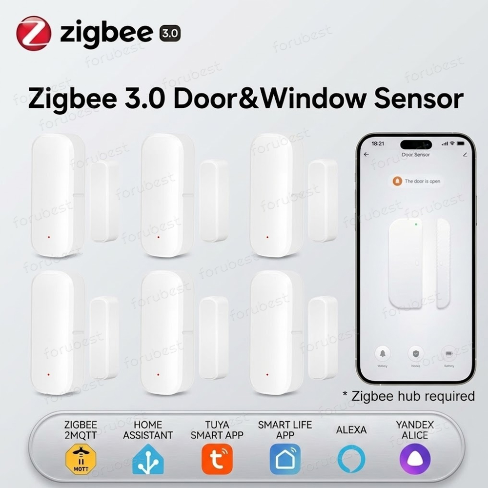 Smart Home Zigbee 3.0 - เซ็นเซอร์ประตูหน้าต่าง Zigbee 3.0 เซ็นเซอร์แม่เหล็กตรวจจับการเปิด-ปิด ป้องกันขโมย ระบบรักษาความปลอดภัยบ้านอัจฉริยะ