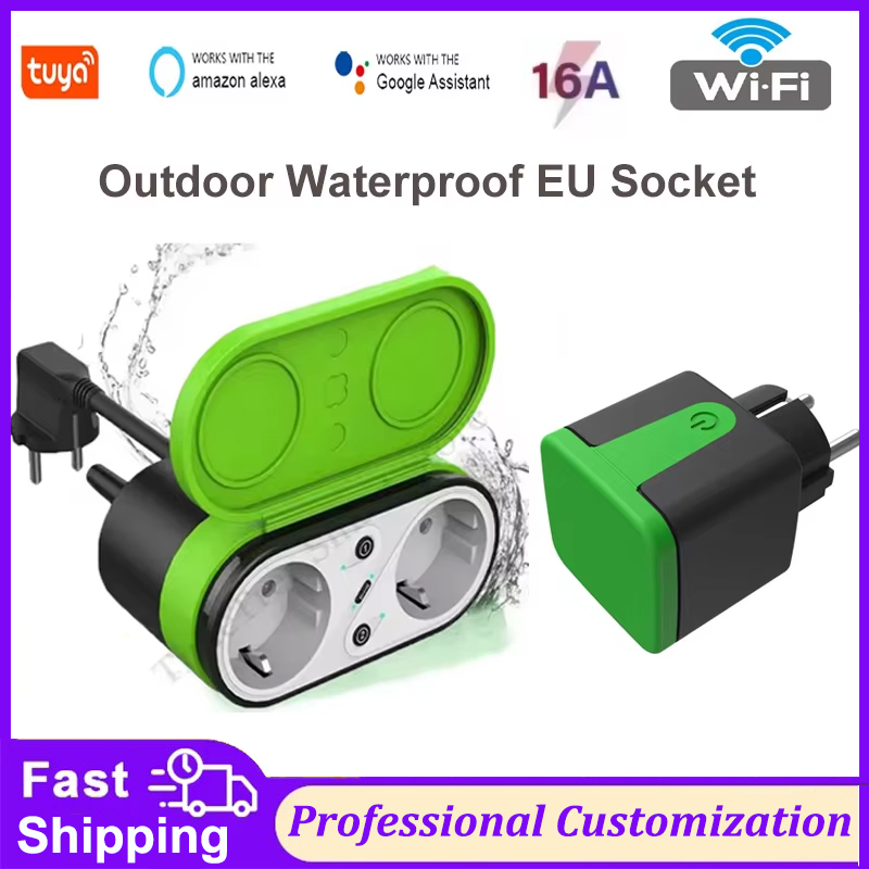 Tuya Smart Switch - ปลั๊กไฟอัจฉริยะ Tuya EU 16A Wifi สำหรับภายนอกอาคาร