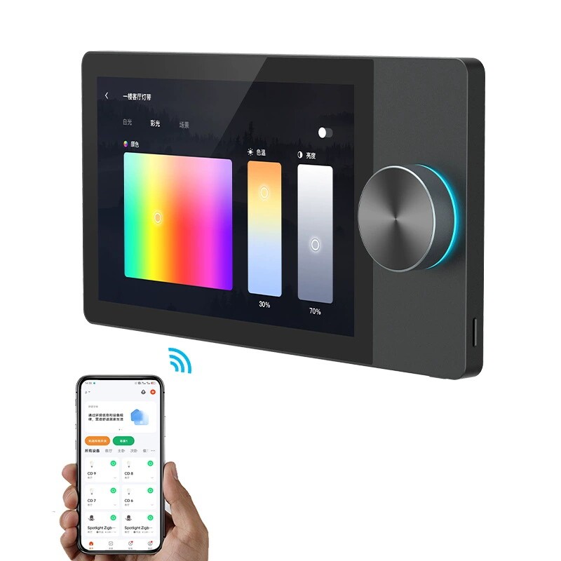 Zigbee Gateway - หน้าจอควบคุมอัจฉริยะสำหรับบ้านทั้งหลังพร้อมระบบกราฟฟิตี้ หน้าจอควบคุมกลางขนาด 8 นิ้ว พร้อมเกตเวย์ ZigBee