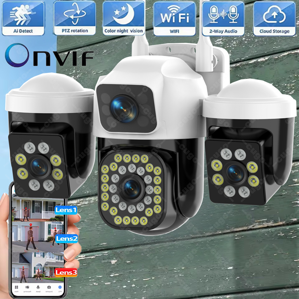 Smart Home Kamera - กล้องวงจรปิดความละเอียด 15MP พร้อมหน้าจอ 3-HD ระบบติดตามอัตโนมัติ กล้อง