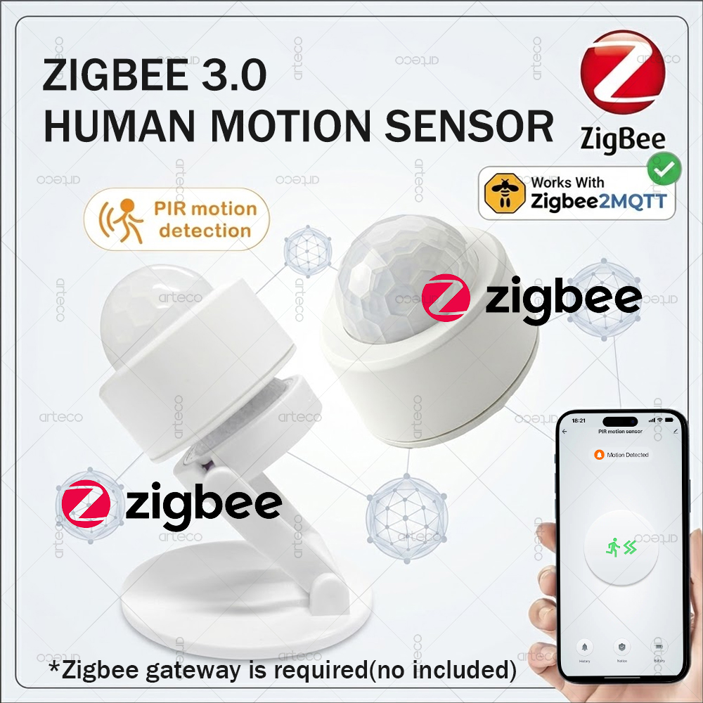 Zigbee Gateway - เซ็นเซอร์ตรวจจับความเคลื่อนไหว Zigbee 3.0 Mini PIR เครื่องตรวจจับอินฟราเรดร่างกายมนุษย์