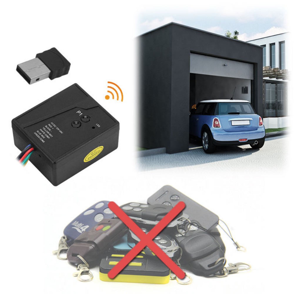 Home Automation Kit - ตัวรับสัญญาณที่เปิดประตูโรงรถตัวรับสัญญาณระบบอัตโนมัติควบคุมการเข้าถึงบ้านการเชื่อมต่อบลูทูธ2.4กรัมอุปกรณ์ที่เปิดพอร์ต USB