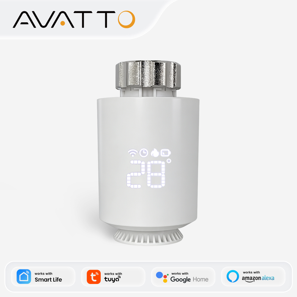 Smart Home Thermostat - AVATTO ZigBee3.0 เทอร์โมสตัทควบคุมหม้อน้ำอัจฉริยะ TRV วาล์วควบคุมอุณหภูมิ ทำงานร่วมกับ