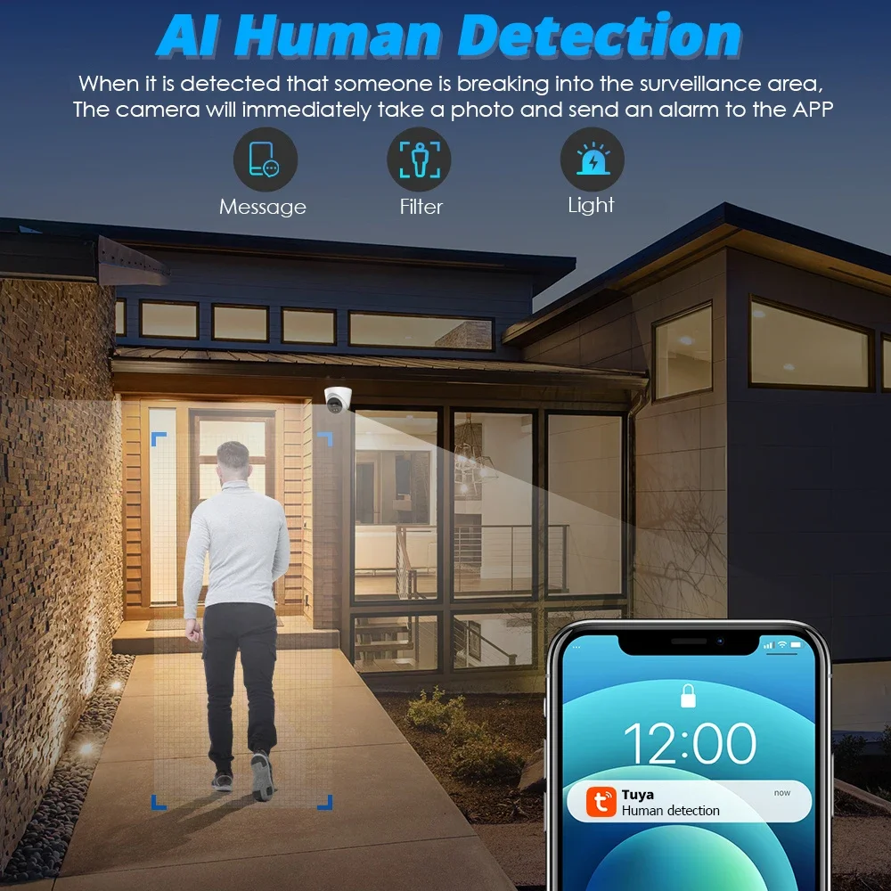 6MP POE กล้อง6MP กลางแจ้งสมาร์ - Smart Home Windows App บทวิจารณ์และราคา