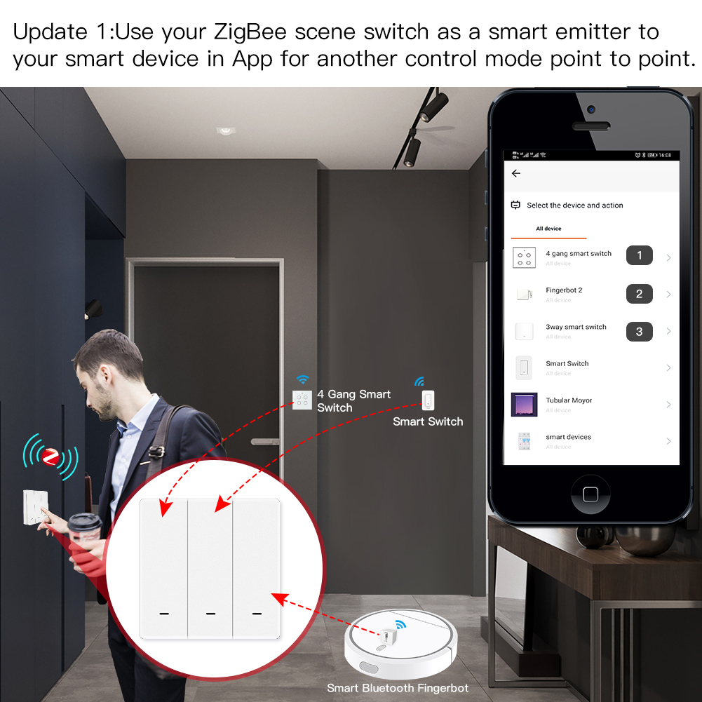สวิตช์ควบคุมฉากไร้สาย MOES Tuy - Tuya Smart Switch บทวิจารณ์และราคา