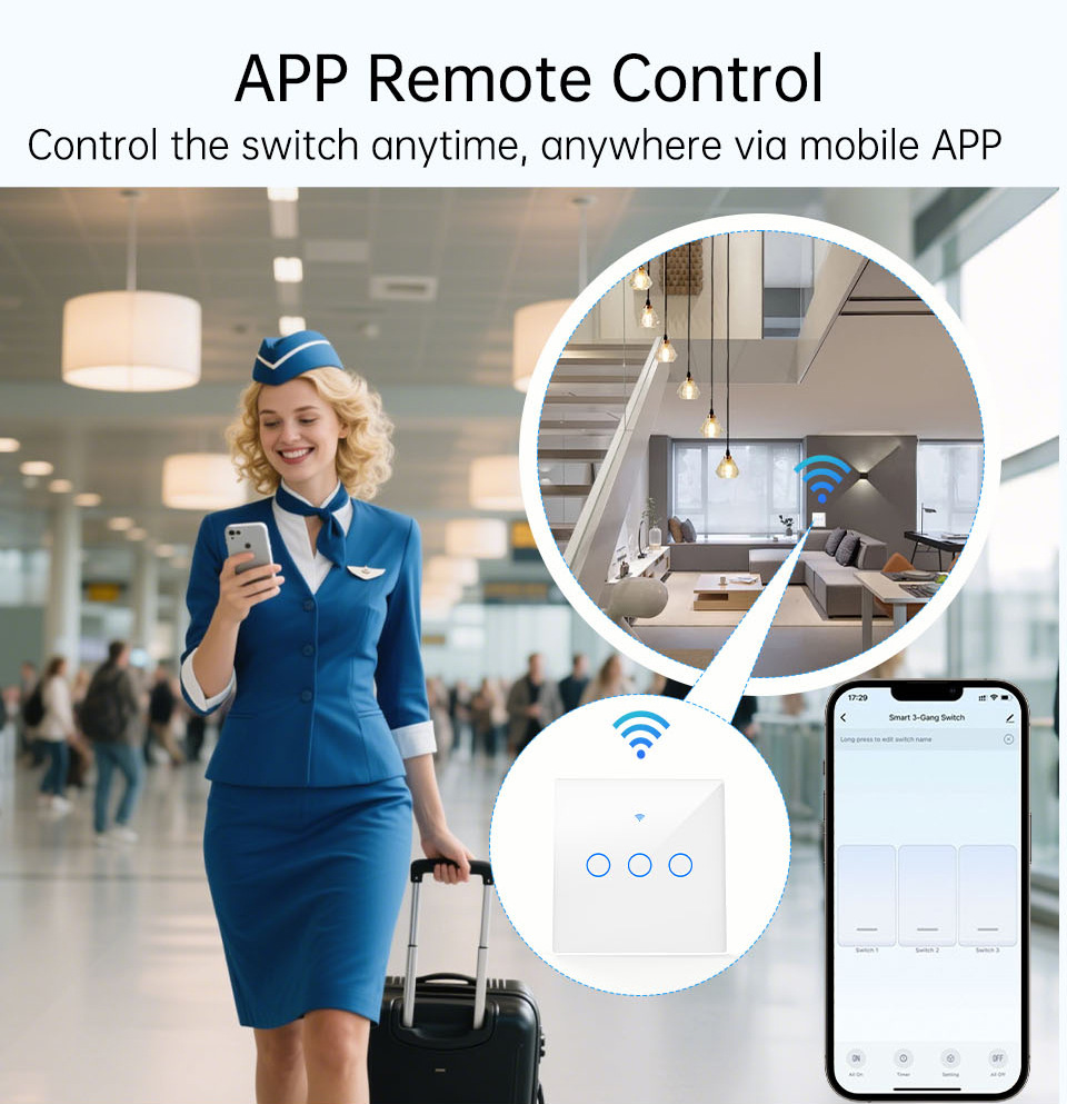 สวิตช์ไฟติดผนังแบบสัมผัส WiFi  - Tuya Smart Switch บทวิจารณ์และราคา