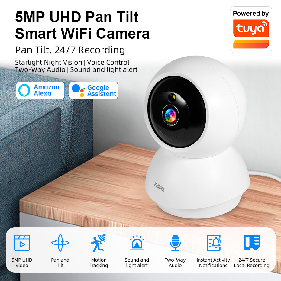 กล้องวงจรปิดไร้สาย Fuers 5MP W - Smart Home Windows App บทวิจารณ์และราคา