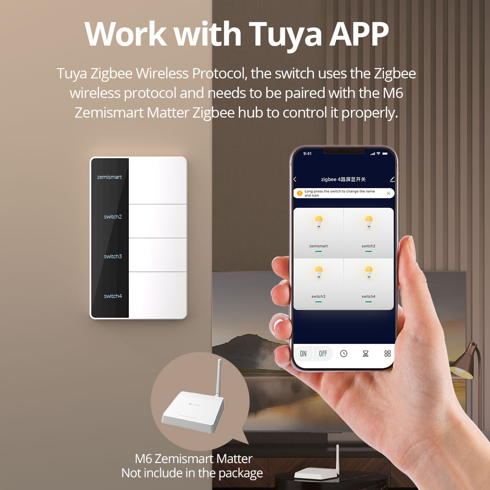 สวิตช์ไฟแบบกด 1234 Gang US Typ - Zigbee Gateway บทวิจารณ์และราคา